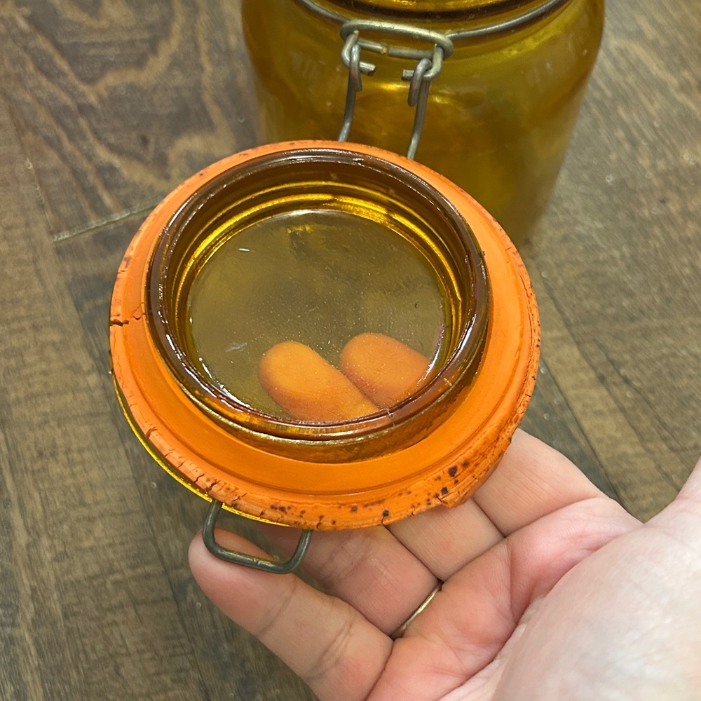 1965 Crownford China Co Italy‎ amber eagle mason one-quart jar - Picture 6 of 10